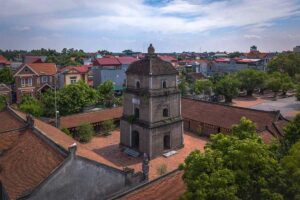 Aerial view of the Dau Pagoda in Bac Ninh