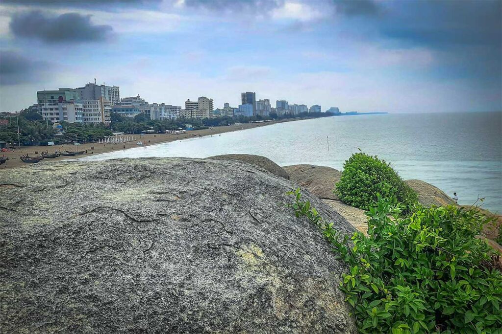 View from Doc Cuoc Temple over Sam Son Beach