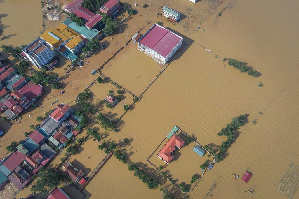 Flooding in Quang Binh seen from the air