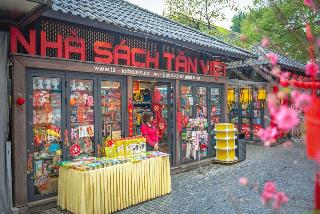 One of the book shops at Hanoi Book Street