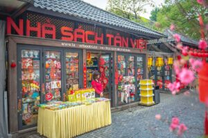 One of the book shops at Hanoi Book Street