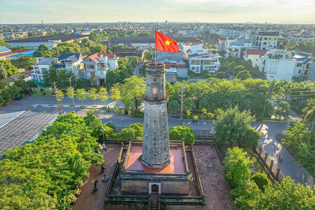Drone view from the Hanoi Flag Tower