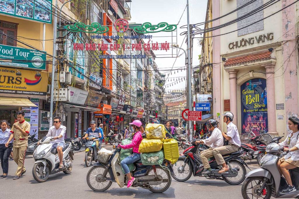 Chaotic motorbike traffic in Hanoi
