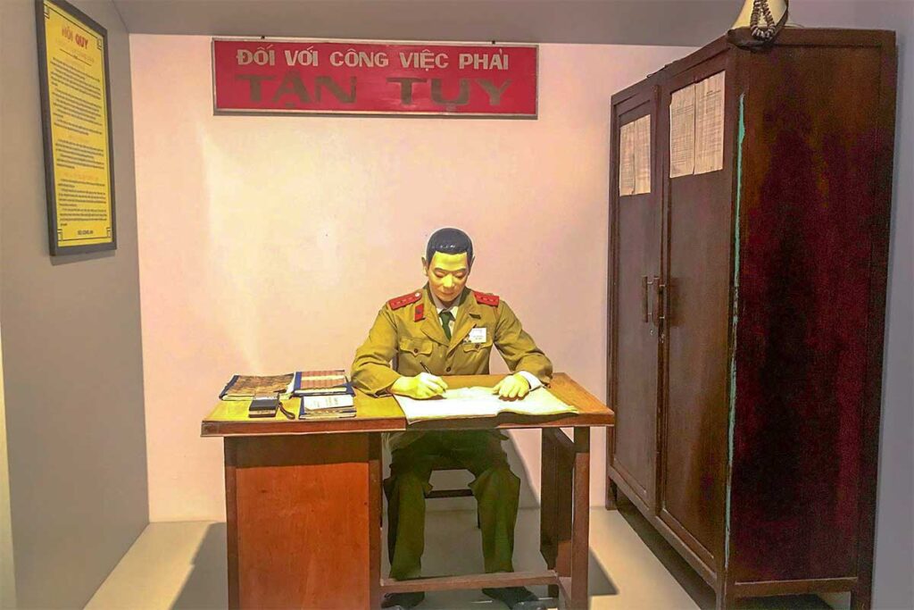 Police Station Model with desk at the Hanoi Police Museum