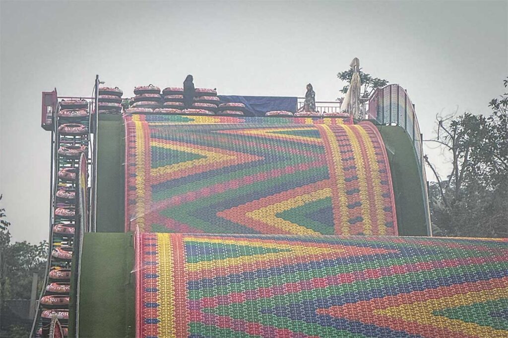 Zoomed in from below to the top of Hanoi Rainbow Slide