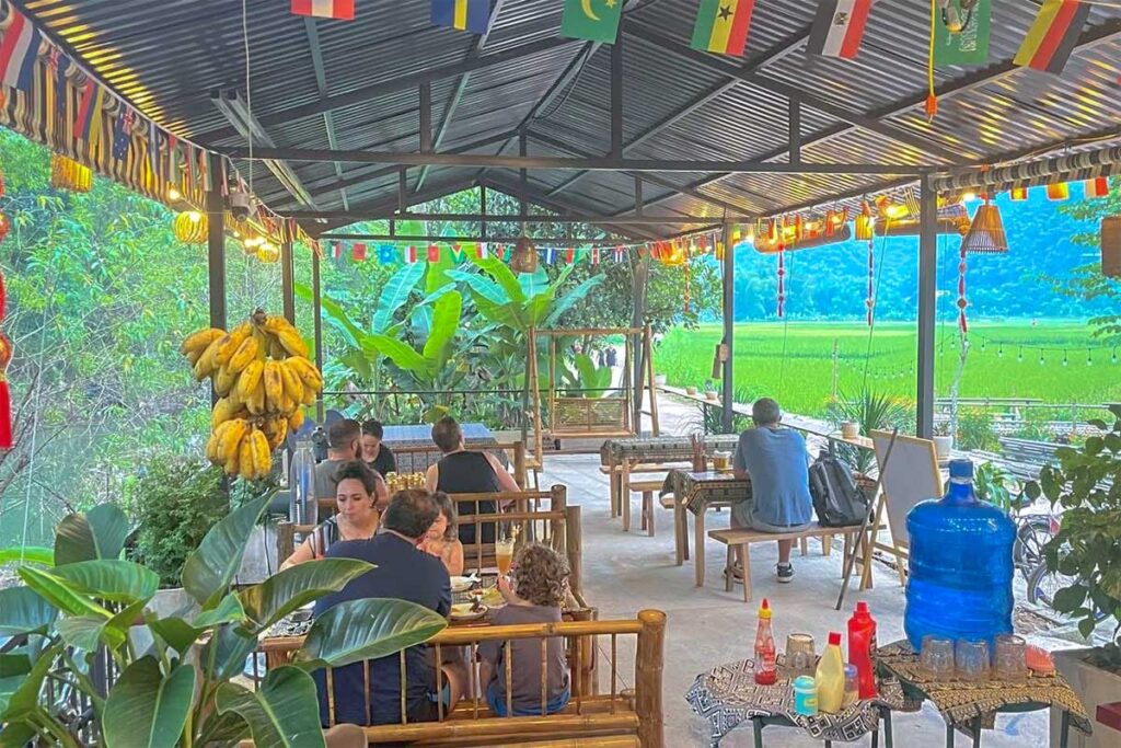 The basic restaurant setup of La Mai Châu Home Food & Coffee