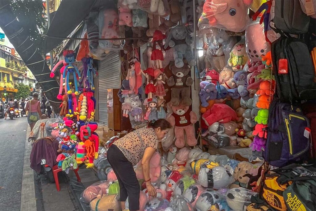 A shop selling toys and souvenirs at Luong Văn Can - One of the Hanoi 36 Streets 
