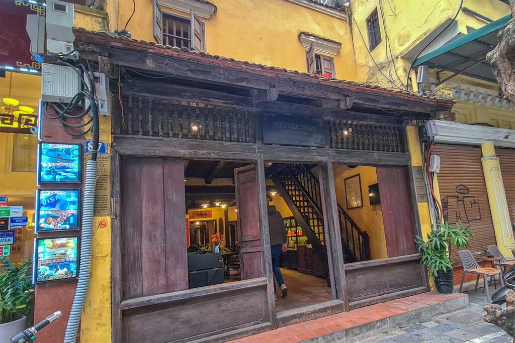 The front of Ma May House seen from the street of the Old Quarter - Also called Hanoi Heritage House