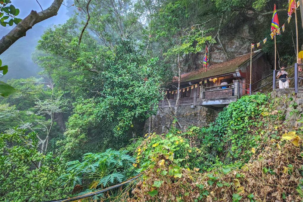Mot Mai Pagoda hidden in forests and partly inside a cave part of Yen Tu Pagoda Complex