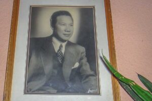 A framed photo of Bao Dai