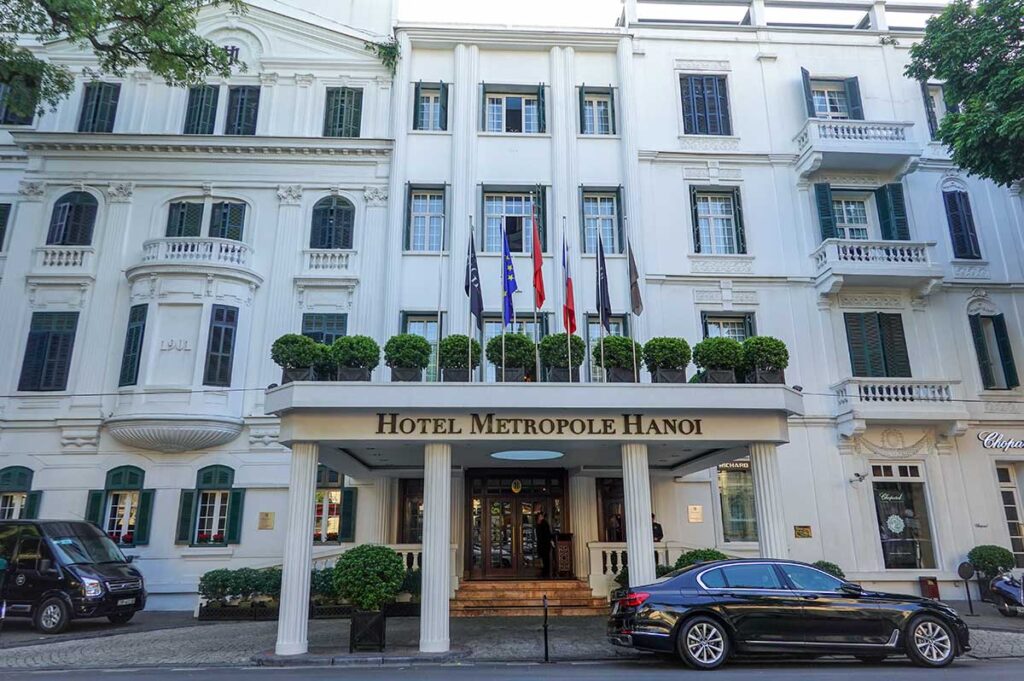 Outside of Sofitel Metropole Legend Hotel