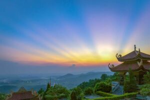 Sunset from the top of Tay Thien Pagoda complex