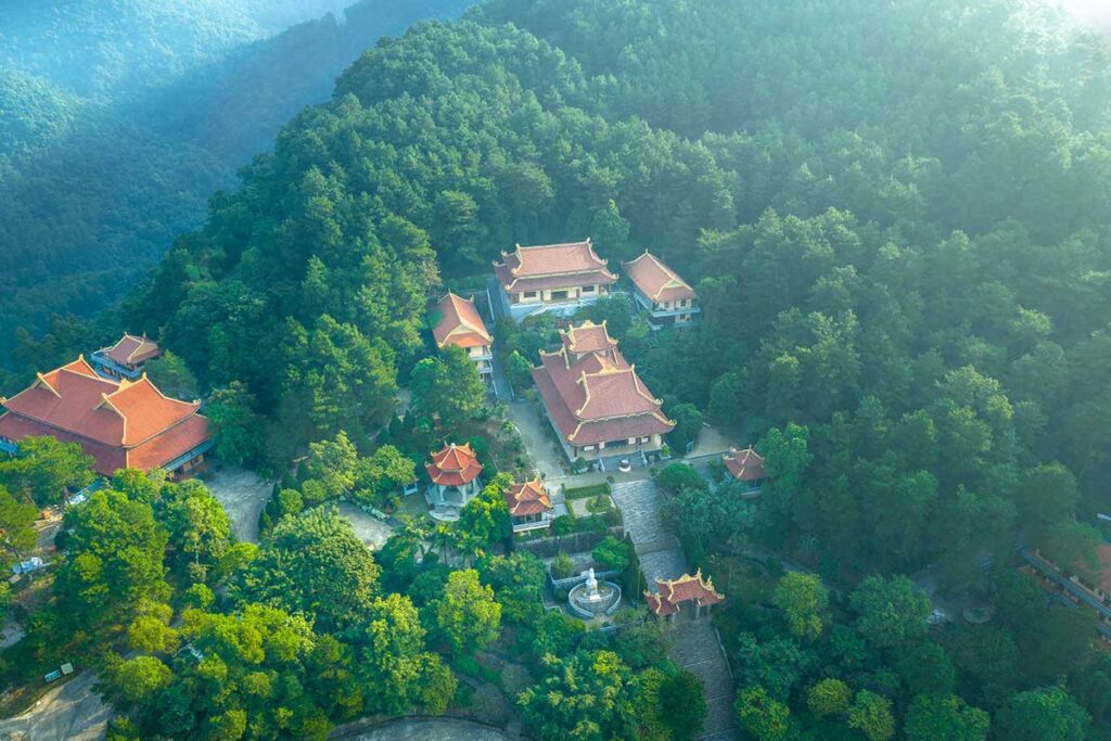 Aerial view of Tay Thien Pagoda