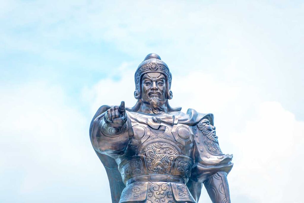 Closeup of statue of Monument to the great commander of Vietnam. Tran Hung Dao