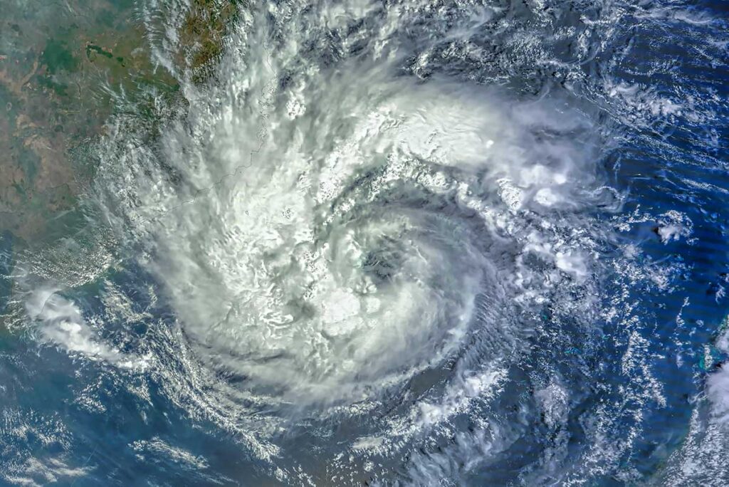Typhoon Pakhar 02W approaching Vietnam. Elements of this image furnished by NASA
