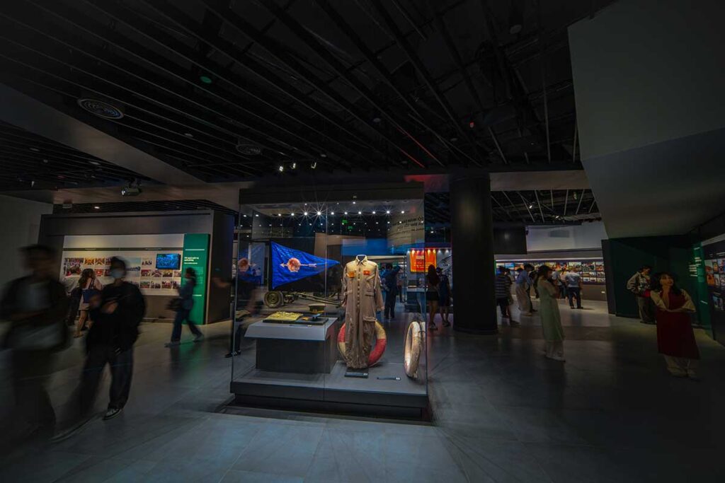 Inside one of the exhibit halls within Vietnam Military History Museum