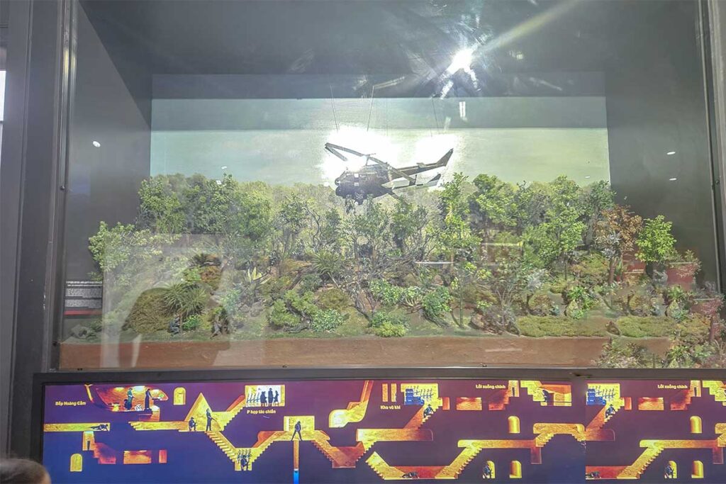 Interactive displays inside Vietnam Military History Museum in Hanoi