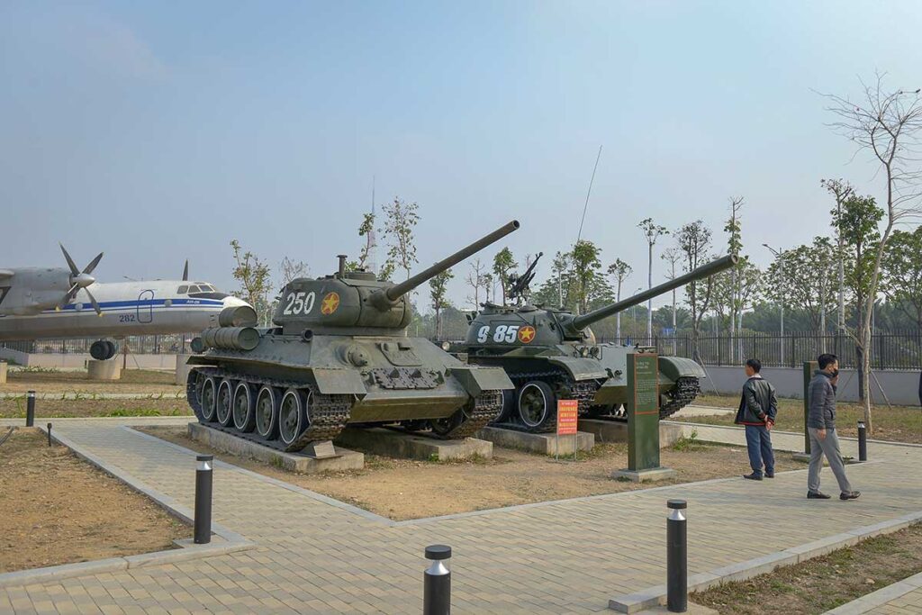 250 T-34 and 985 T-54B used to capture the South Vietnam HQ displayed outside area of Vietnam Military History Museum, Ha Noi City.