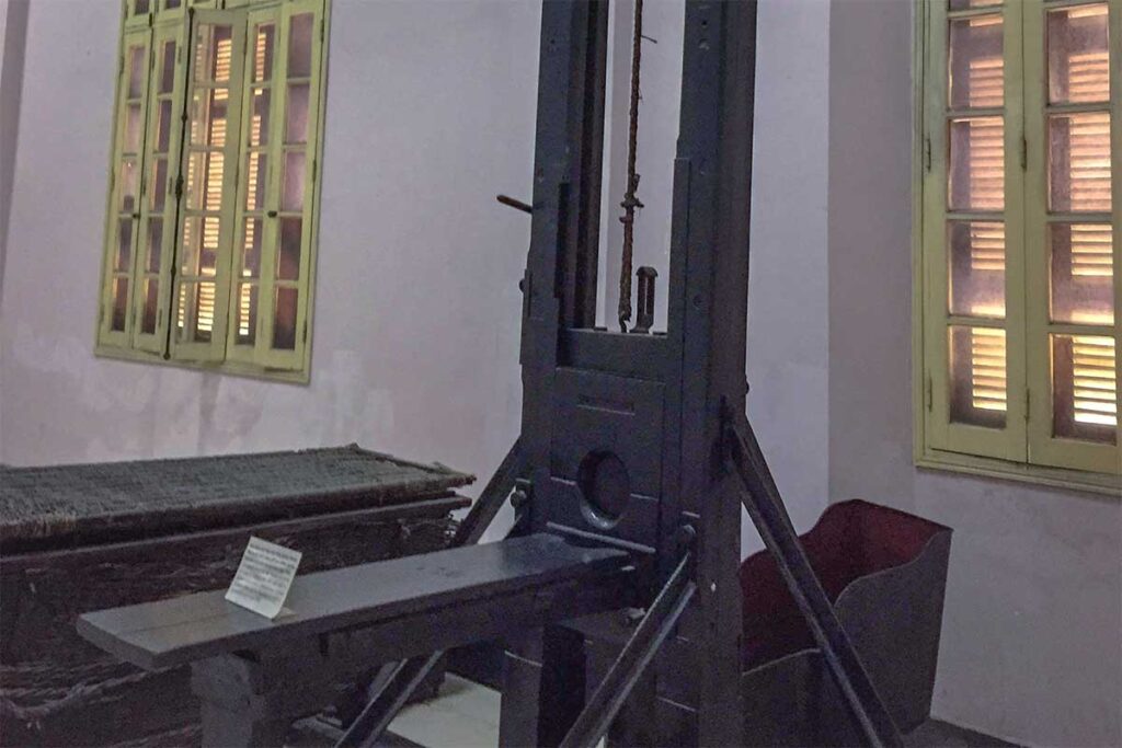 A french guillotine at the Vietnam National Museum of History 