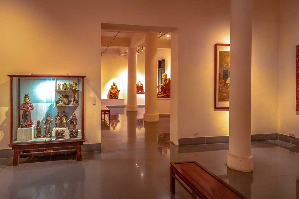 exhibit about Vietnam's dynasties inside Vietnam National Museum of History in Hanoi