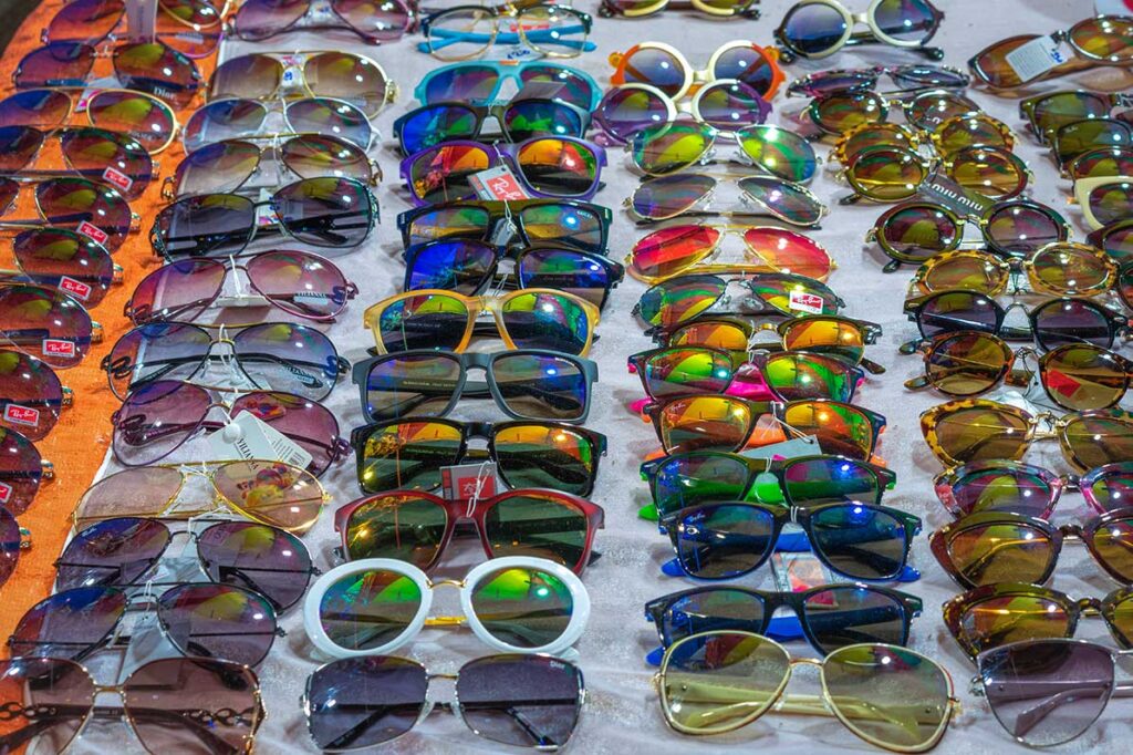 Sunglasses being sold at the Ninh Kieu Night Market in Can Tho