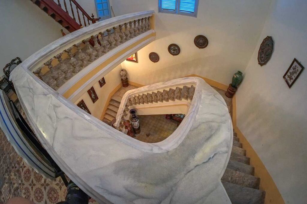 The grand staircase inside Prince of Bac Lieu’s House