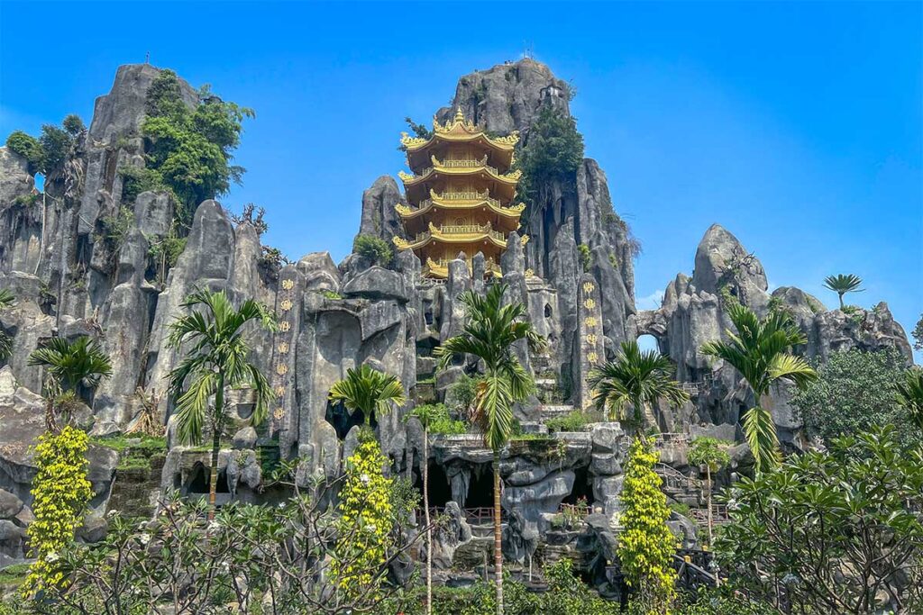 A replica of the Marble Mountains inside Dai Nam Park and cultural zone