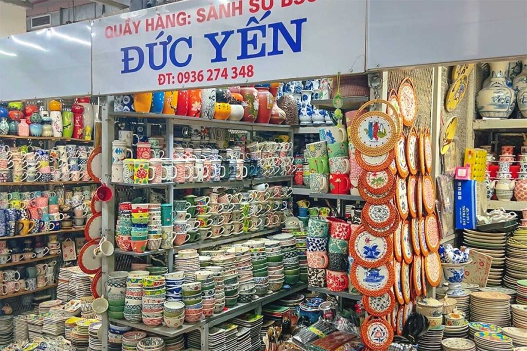 Pots and ceramics sold at the Hang Da Market in Hanoi