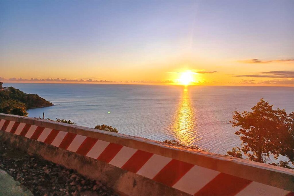 Beautiful sunset seen from the road of Hon Khoai Island