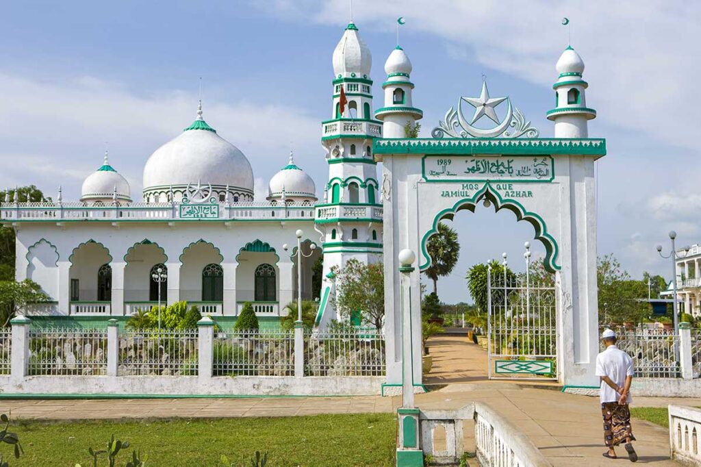 The Jamiul Azhar Mosque near Chau Doc seen from the outside