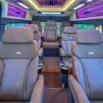 Interior of a luxury limousine van that runs from Da Nang to Hue