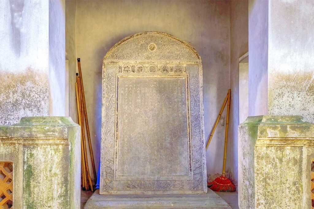 Stone steles with Chinese texts in Quan Thanh Temple