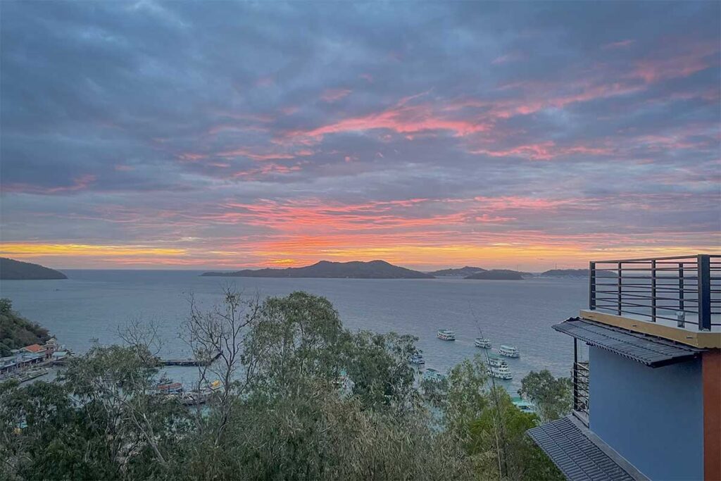 View from the The Nam Du Hill hotel over the ocean
