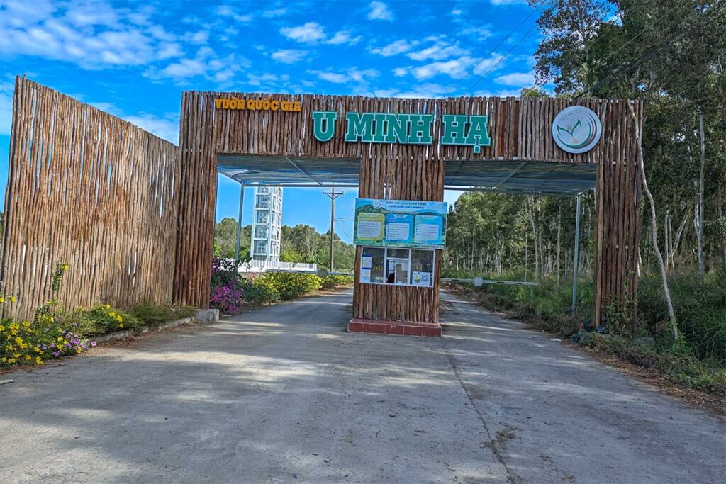The entrance gate of U Minh Ha National Park