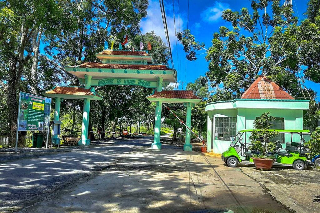 Main entrance gate of U Minh Thuong National Park in Kien Giang Province.