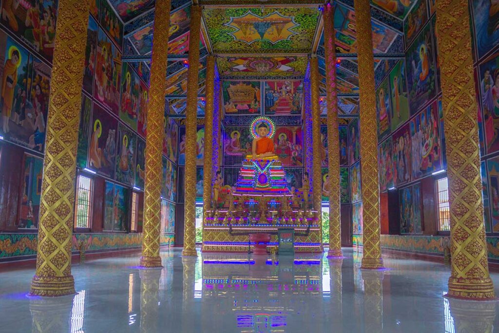 The altar inside the main hall of Xiem Can Pagoda in Bac Lieu