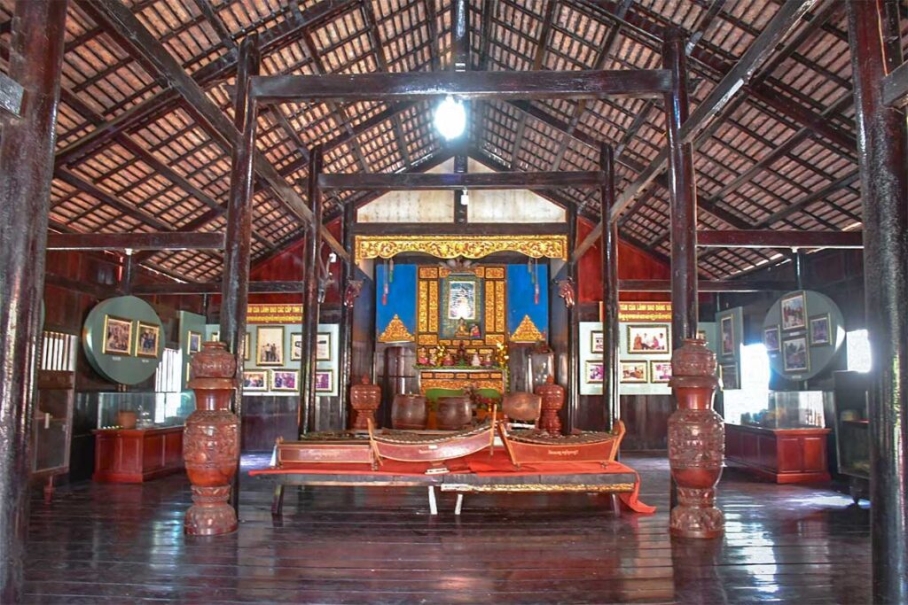 The inside of The Sala (Assembly Hall) within the complex of Xiem Can Pagoda