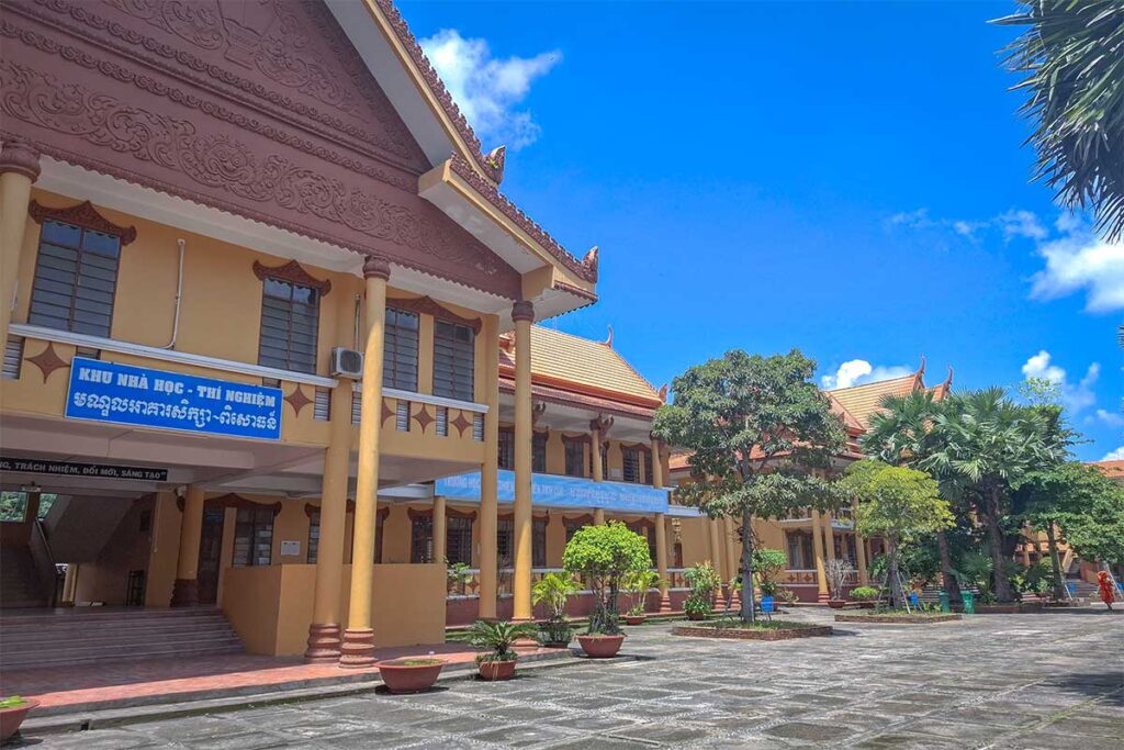 Southern Pali Secondary School next to Kh’leang Pagoda, where Khmer language and Buddhist studies are taught in Soc Trang.