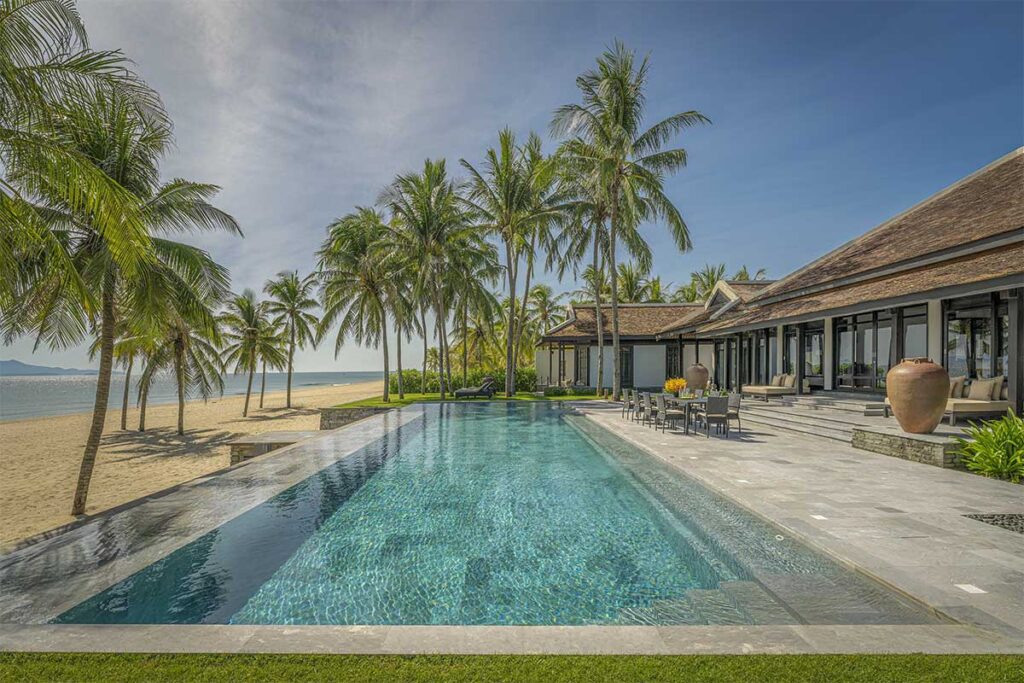 Luxury beachfront villa with infinity pool at Four Seasons Resort Hoi An