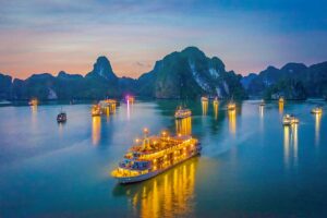 Scenic boat cruise through Lan Ha Bay, ethnic villages, and rice terraces in Sapa — highlights featured in our 1-week Vietnam tour and 7 days Vietnam itinerary through the north.