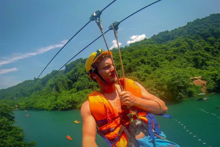 Marnick Schoonderwoerd, Vietnam travel expert and founder of Local Vietnam, exploring the jungles and rivers of Phong Nha – Ke Bang National Park, one of Vietnam’s most biodiverse regions.