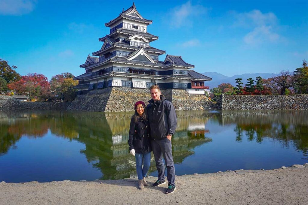 Marnick Schoonderwoerd and his Vietnamese wife Nhung during their travels in Japan — founders of Local Vietnam who bring both international and local perspectives to their Vietnam travel expertise.