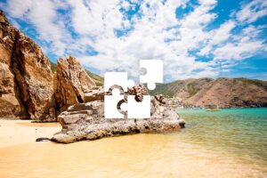 Private Quy Nhon tour with a personalized itinerary, featuring rocky coastal formations, turquoise water, and quiet sandy beaches.