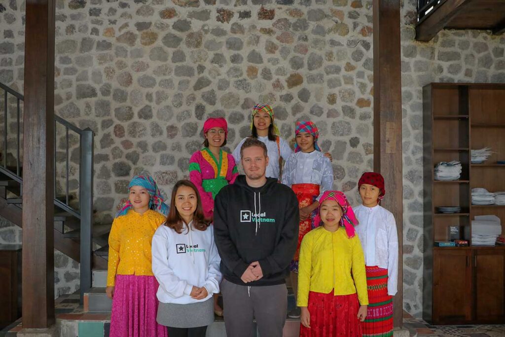 Opening of Ha Giang Aya Lodge by Local Vietnam with founders and local staff from the surrounding village in northern Vietnam
