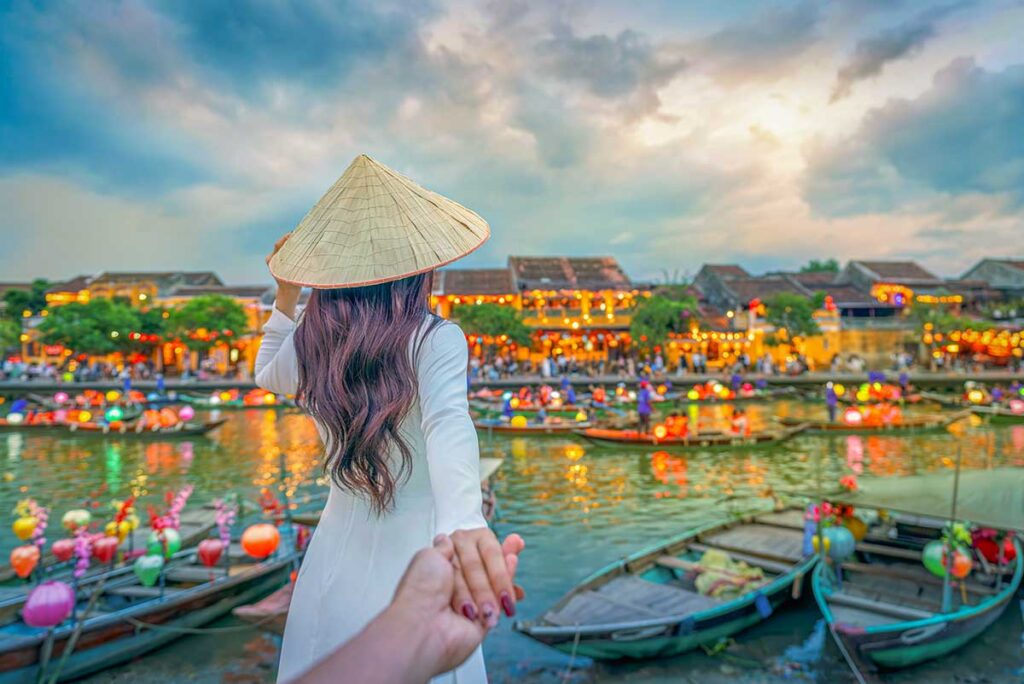 Vietnam honeymoon trips in Hoi An with lantern-lit streets and riverside scenery, highlighting one of the most romantic destinations in Vietnam