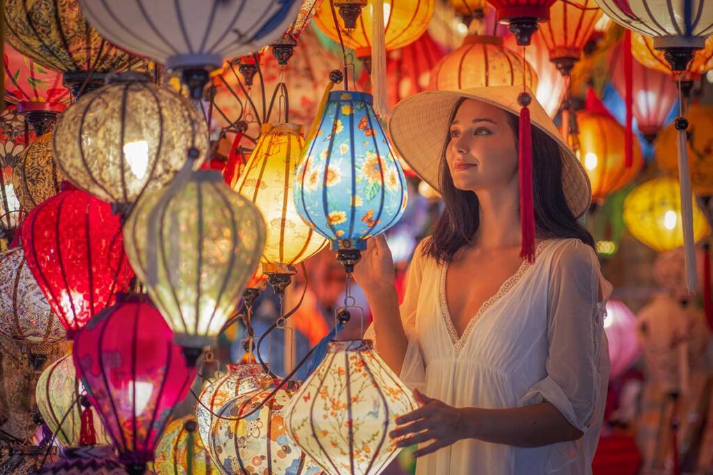 Vietnam slow travel holidays exploring colorful local markets, highlighting everyday life and authentic experiences during a slow-paced Vietnam journey