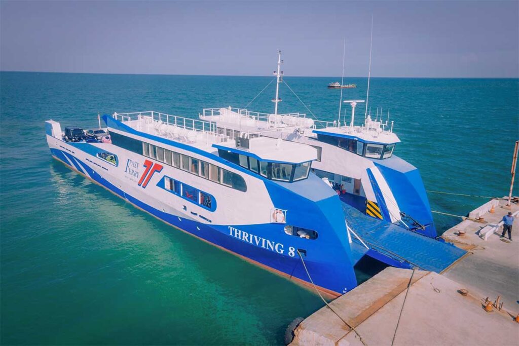 Thanh Thoi car ferry at Bai Vong Port Phu Quoc carrying vehicles and passengers from the mainland