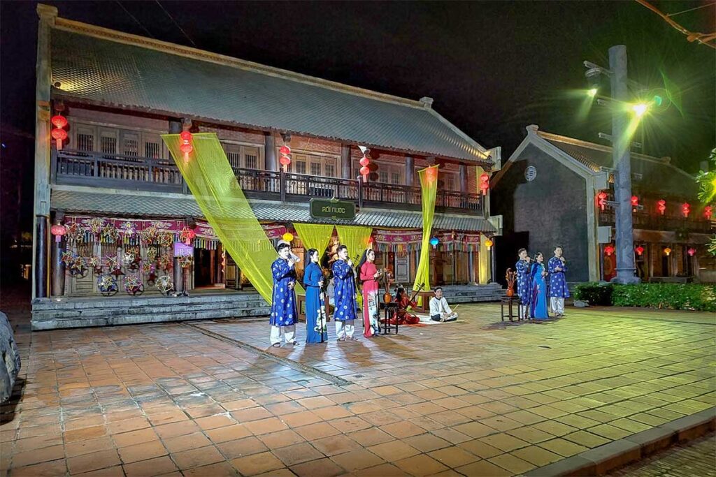 Traditional Vietnamese music performance during The Quintessence of Vietnam show at Grand World Phu Quoc