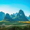 Mountain landscape of Cao Bang with Angel Eye Mountain