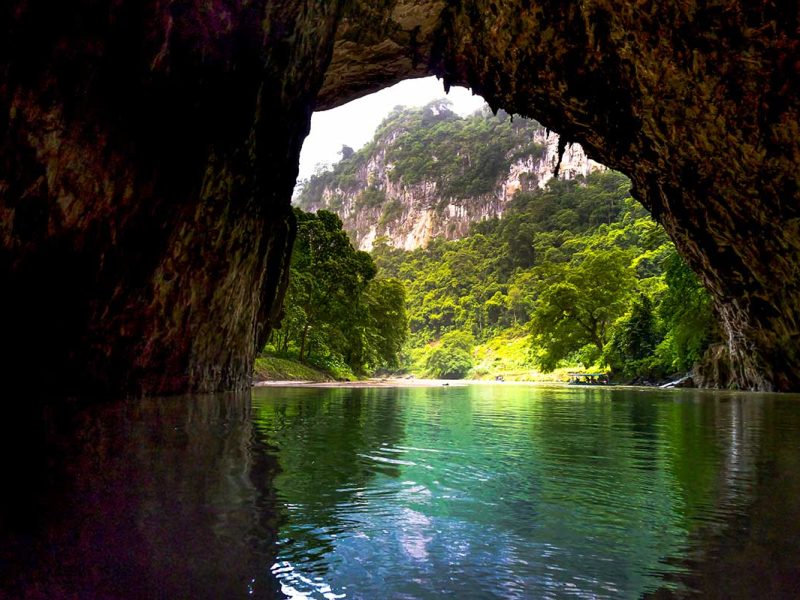 Huge cave opening of Puong Cave in Ba Be National Park